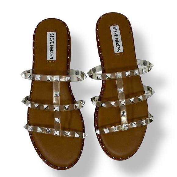 Steve Madden Averill Studded Sandals Size 9 Casual Beach Comfort - Picture 1 of 9